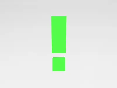 Exclamation Mark Symbol v1 002 Low-poly 3D model