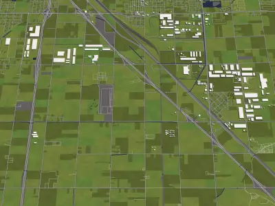 Fresno 50x50km 3D City Map 3D model