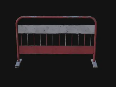 Traffic barrier Low-poly 3D model
