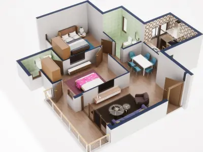 3D Floor Plan 40 3D model