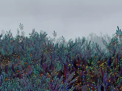 Glowing alien herbs 5 Low-poly 3D model