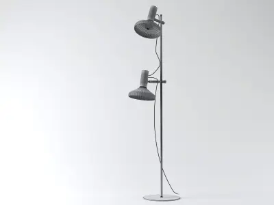 Duo floor lamp with two lamps 3D model
