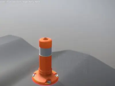 Traffic Delineator Flexipollers High-Poly Pack  3D model