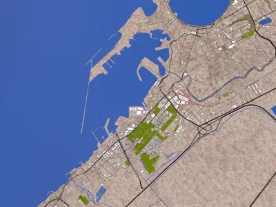 Alexandria City Egypt Low-poly 3D model