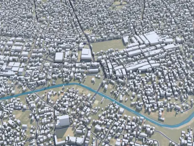 Hargeisa Somalia 30km AI Low-poly 3D model