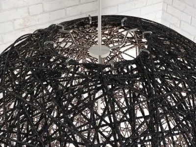 Pendant Ceiling Rattan Lampshade 3D model