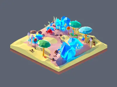 land 87A Low-poly 3D model