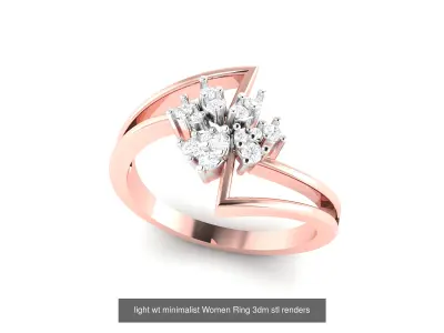 25 light wt minimalist Women Ring 3dm stl renders 3D Model Pack