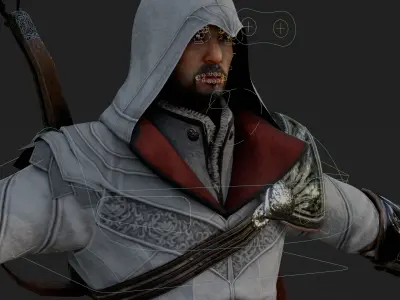Assassins Creed Ezio Model Fully Rigged PBR Blender FBX OBJ Low-poly 3D model