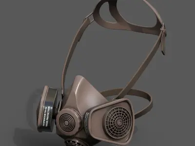 Gas mask protection isolated equipment armor scifi  Low-poly 3D model
