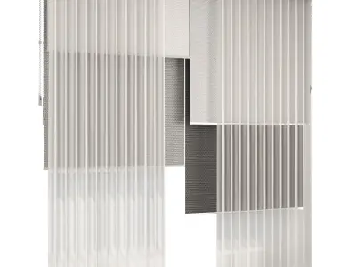 Silk and cotton curtain Low-poly 3D model 8