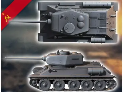 T-34-85 M1944 - Soviet army WW2 Second World East front Ostfront 3D print model
