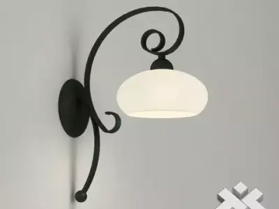 Wrought Iron Wall Lamp Low-poly 3D model