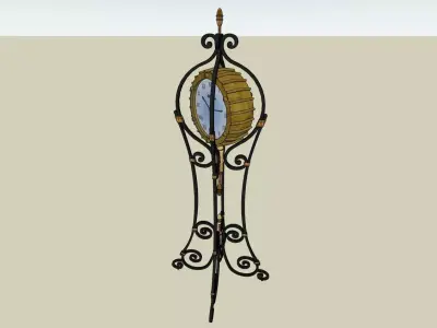 Vintage Standing Clock with Roman Numerals - 3D Model 3D model