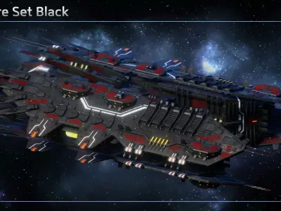 Spaceship Progenitor Carrier Low-poly 3D model