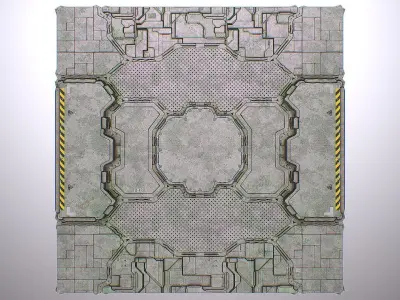 PBR Sci-Fi Spaceship Texture 07 Low-poly 3D model