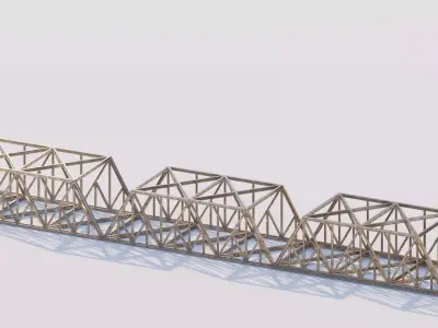 Structural engineering of Metal bridge structure 3D model