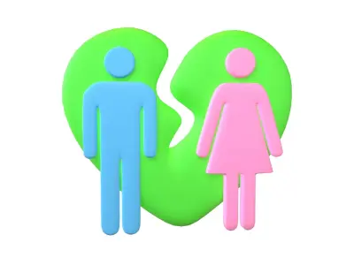 Divorce Symbol v1 007 Low-poly 3D model