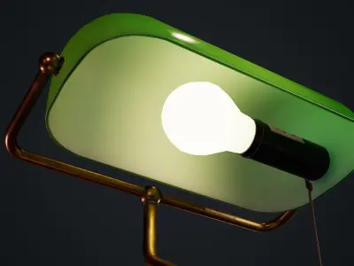 Old Bankers Lamp Low-poly 3D model
