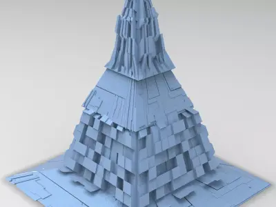 Egypt colossal Sci fi Maze pyramid Structure 3D model