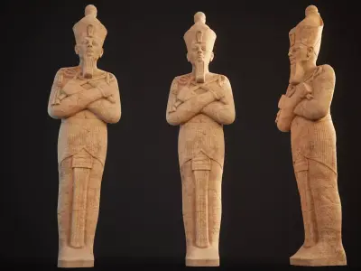 Egyptian Statue Hatshepsut Low-poly 3D model