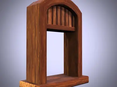 cartoon Old Wooden Window 2 Low-poly 3D model Low-poly 3D model purchase