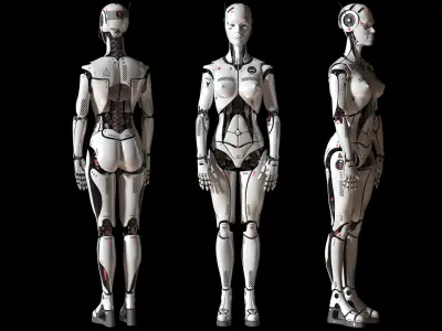 Robotic girl 3D model 3D model