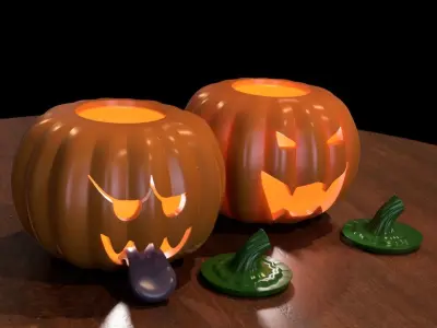 Boo and Bowser Pumpkins 3D print model