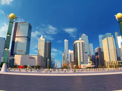 Chengdu City China 3D model