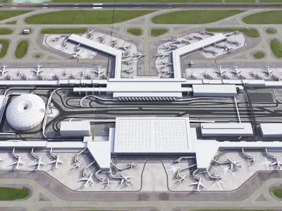 Singapore Changi Airport Low-poly 3D model