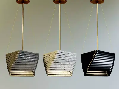 Collection pendant lights 3D model set 10 Low-poly 3D model