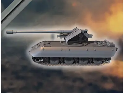 E-100 Waffentrager 128mm Pak 44 Entwicklung tank destroyer - Ger 3D print model
