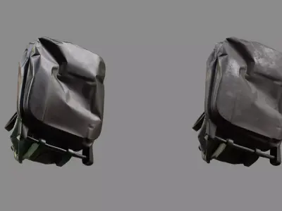 Crushed Trash Can 06 3D model