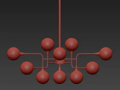 COSOMO chandelier with balls hanging from it 3D model