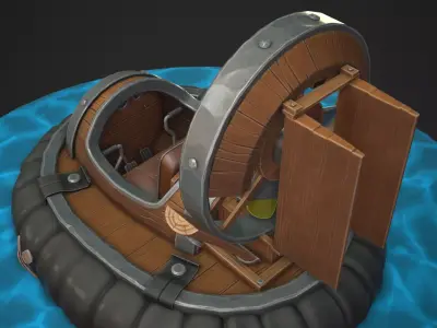 Next generation stylized hovercraft Low-poly 3D model