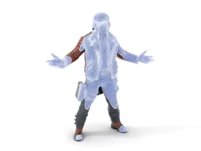 Space Pilot Rigged and Animated D Character Model Low-poly 3D model