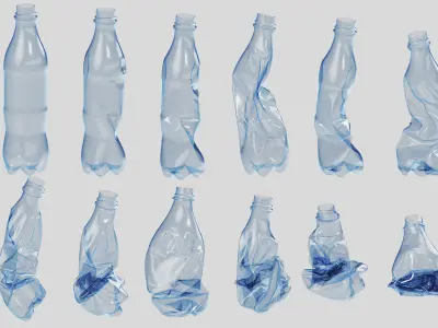 Crushed Plastic Bottle v3 3D model