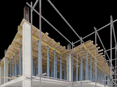 Modular Construction Site Low-poly 3D model