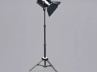 spotlight studio light on tripod 3D model