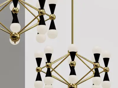 Lampara Techo Cristal Blanco 3D model