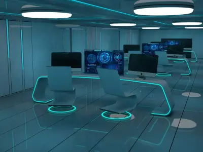 Sci Fi Control Room 3D model