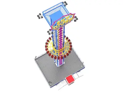  Large Detailed Amusement Park Rides 