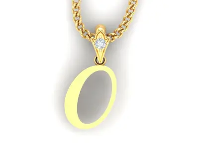 Alphabet V3 Light Gold  Font Pendant O 3D print model