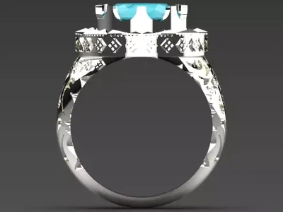 Man ring royal design with turquoise model mr0232 3D print model