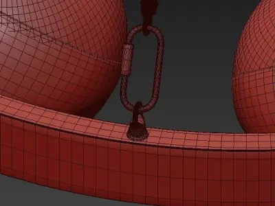 Piazetta chandelier with balls hanging from it 3D model