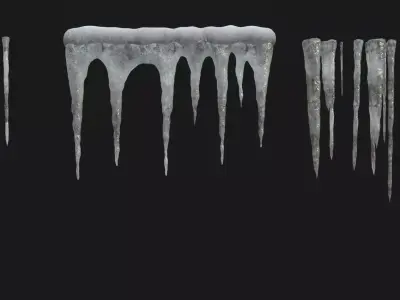 Icicles Pack Low-poly 3D model