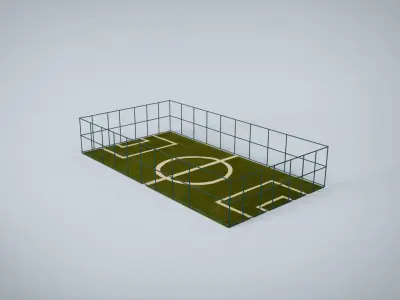 Mini Football Court Low-poly 3D model