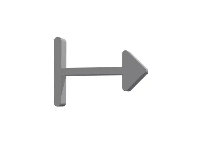 3d arrow alt from right Low-poly 3D model