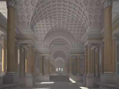  Interior of an Ancient Temple 3D model