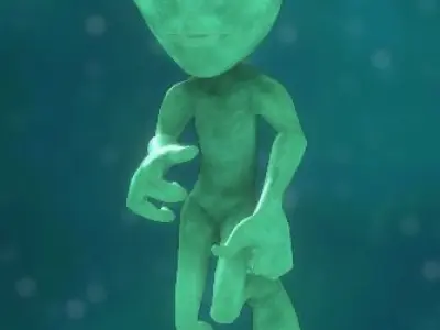 UFO Alien Rigged - Area 51 Pack Low-poly 3D model